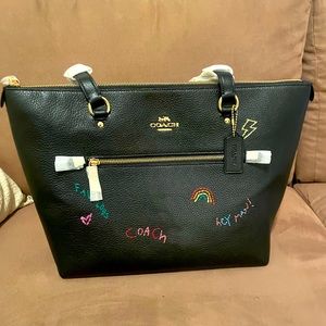NEW never used Coach Gallery Tote with Diary Embroidery